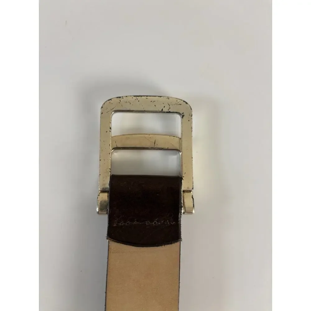 Vtg 90s CK Calvin Klein Brown Buffalo Calf Leather Harness Belt Men’s M